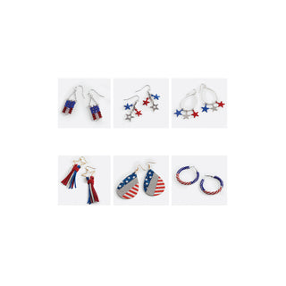 Patriotic Earring Assortment Pack - Red/White/Blue