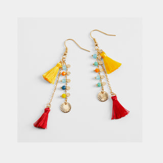 Amelia Earrings - Gold/Red