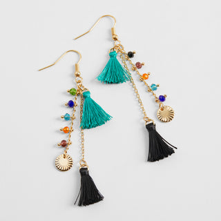 Amelia Earrings - Teal/Black