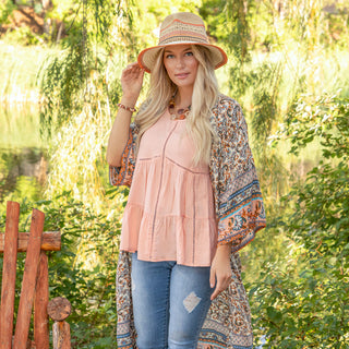 Alessia Ranch Hat - Natural/Coral