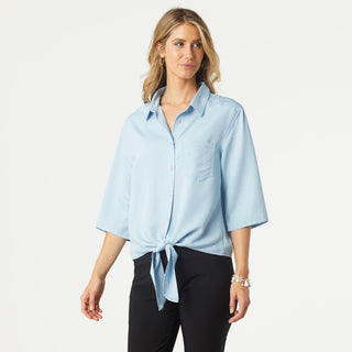 Harbour Tie Front Denim Shirt - Light Denim