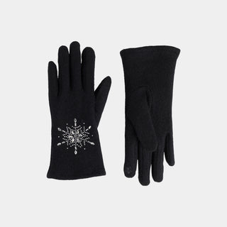 Christmas Snowflake Touchscreen Gloves - Black