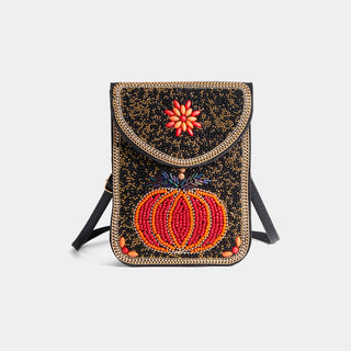 Artisan Beaded Holiday Crossbody - Pumpkin