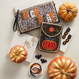 Artisan Beaded Holiday Crossbody - Pumpkin