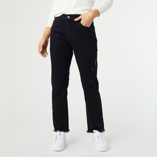 EverStretch Straight Ankle Jeans with Raw Bottom