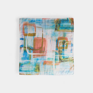 Verna Square Scarf - Blue/Green/Pink