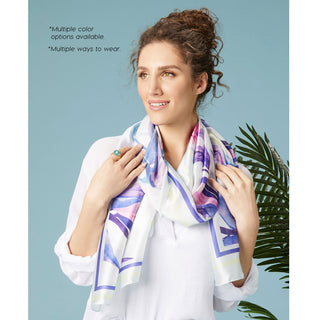 Henley Oblong Scarf - Purple/Blue