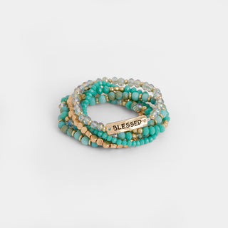 Isola Stretch Bracelet Stack - Turquoise