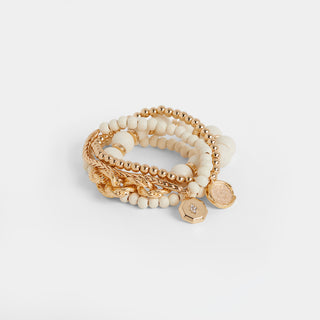 Maccoy Stretch Bracelet Stack - Cream