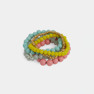 Darelyn Stretch Bracelet Stack - Multi Pastels