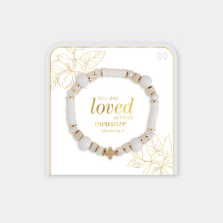 You Are Loved Beyond Measure Stretch Bracelet - White