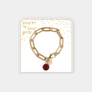 You're A True Gem Paperclip Link Bracelet - Red