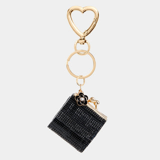 Miniaudiere Bag Charm + Key Fob - Black