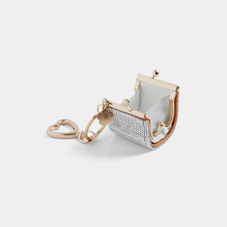 Miniaudiere Bag Charm + Key Fob - Silver