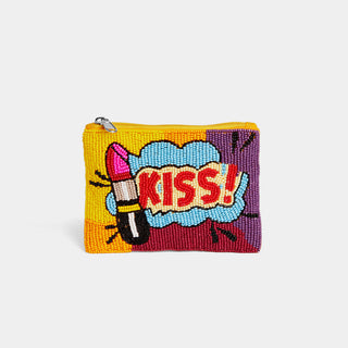 Brielle Beaded Coin Purse - Kiss