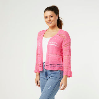 Trina Sweater Cardigan - Bright Pink