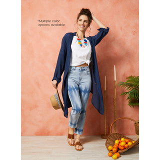 Angie Button Down Cardigan - Navy
