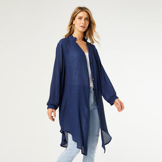 Angie Button Down Cardigan - Navy