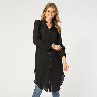 Angie Button Down Cardigan - Black