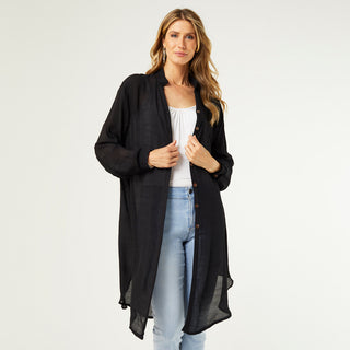 Angie Button Down Cardigan - Black