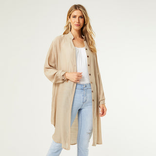 Angie Button Down Cardigan - Taupe