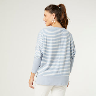 Calla Striped Dolman Top - Sky Blue