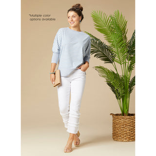 Calla Striped Dolman Top - Sky Blue