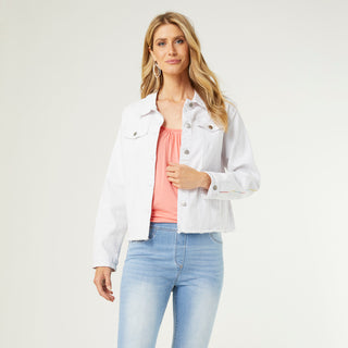 OMG Jacket with Multi Color Trim - Crisp White