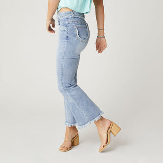 COCO + CARMEN  EverStretch Ankle Jeans with Fringe Detail - Light