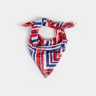 Americana Sleek Square Scarf - Red/White/Blue Chevron