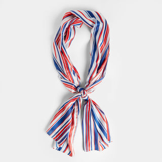 Patriotic Sleek Striped Oblong Scarf - Red/White/Blue