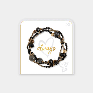 Love, Always Bracelet Set - Black