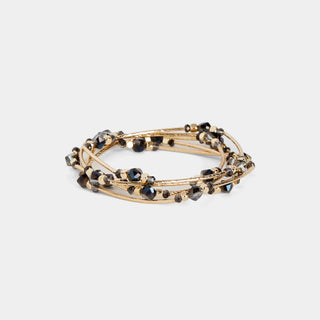 Rosalind Stretch Bracelet Stack - Black