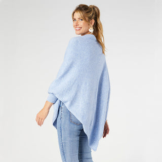 Dylan Sweater Poncho - Heather Blue