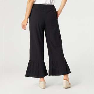 Audrey Tiered Ruffle Pant - Black