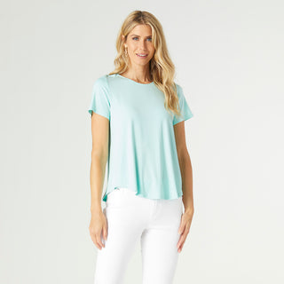 Erin Pleat Back Tee - Aqua