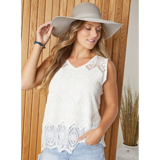 Rosemary Crochet Tank - Off White