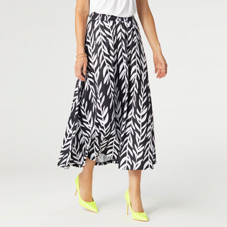 Lucille Long Printed Skirt - Black/White