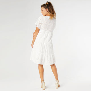 Aimee Short Sleeve Dress - White