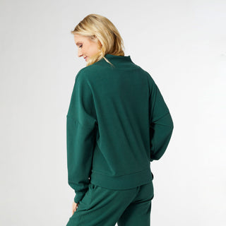 Smooth Zipper Pullover - Evergreen