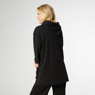 Smooth Braid Tie Hoodie - Black