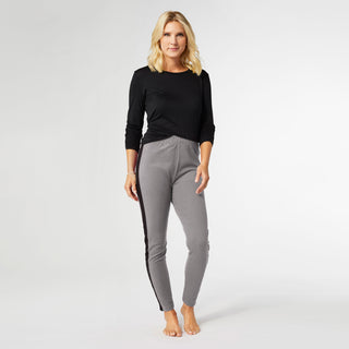 Weekend Brushed Legging with Side Stripe - Grey