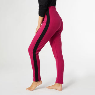 Weekend Brushed Legging with Side Stripe - Pink