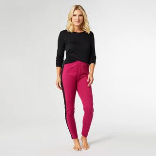 Weekend Brushed Legging with Side Stripe - Pink