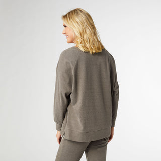 Weekend Brushed Side Zip Raglan Sleeve - Spruce