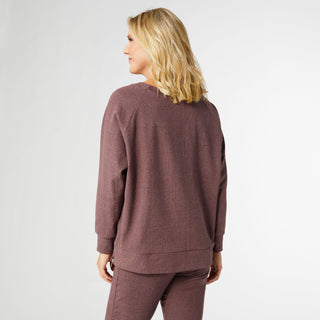 Weekend Brushed Side Zip Raglan Sleeve - Wine