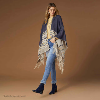 Aurora Reversible Printed Wrap - Denim