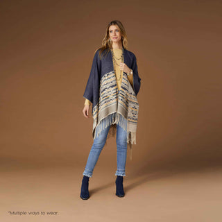Aurora Reversible Printed Wrap - Denim