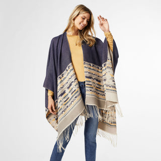 Aurora Reversible Printed Wrap - Denim