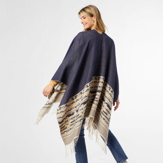Aurora Reversible Printed Wrap - Denim